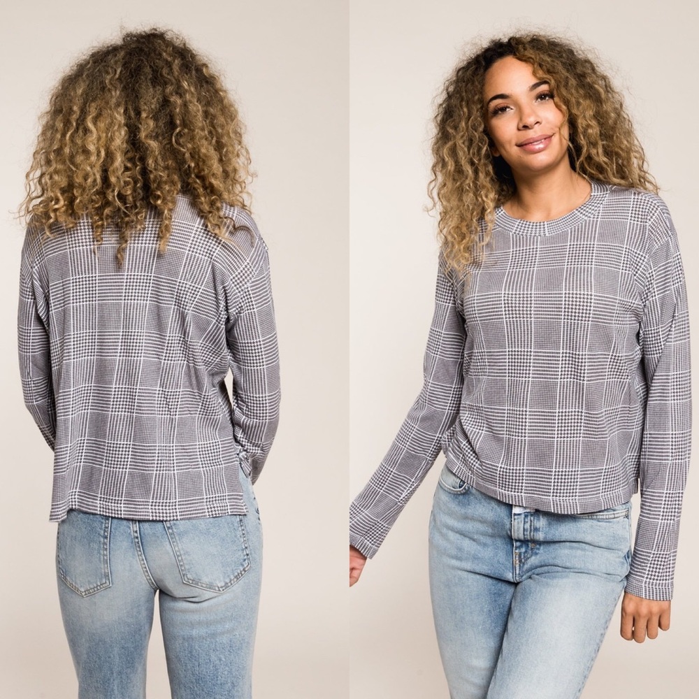 LNA PLAID STRIKE LONG SLEEVE - GREY PLAID